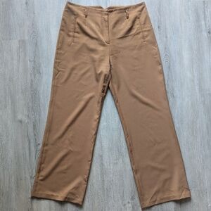 High Rise Tan Trousers Wide Leg Melanie Lyne